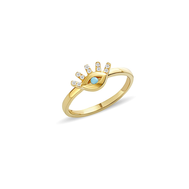 Mosuo Jewellery Türkis Diamant Evil Eye Ring