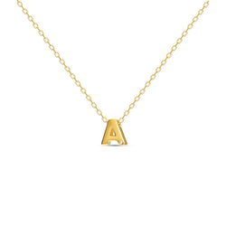 A gold vermeil necklace with your initial letter. This letter necklace is a special jewelry piece that can be worn day and night. A genuine diamond stone in the corner of the letter makes this gold necklace a luxury and ideal gift for yourself, your best friend or loved one. 