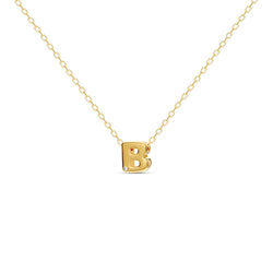 A 18 karat gold vermeil necklace with your initial letter "B". This diamond letter necklace is a special jewelry necklace that can be worn day and night. A genuine diamond stone in the corner of the letter makes this gold diamond necklace a luxury and ideal gift for yourself, your best friend or loved one. 