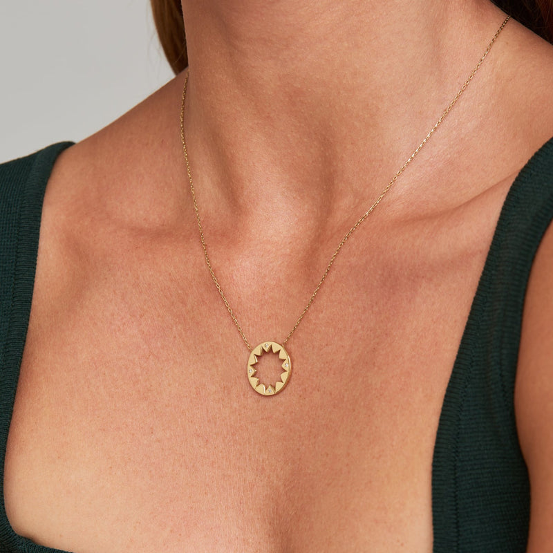 Mosuo Jewellery Sonnen Diamant Anhängerkette