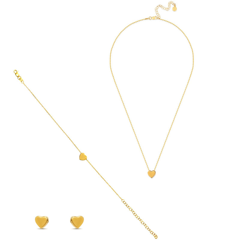 Mosuo Jewellery Herz Gold Schmuck Set - Vermeil