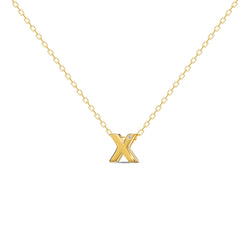A 18 karat gold vermeil necklace with your initial letter "X". This diamond letter necklace is a special gold necklace that can be worn day and night. A genuine diamond stone in the corner of the letter makes this gold diamond necklace a luxury and ideal gift for yourself, your best friend or loved one. 